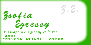 zsofia egressy business card